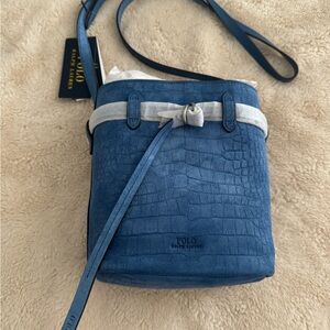 Polo by Ralph Lauren Textured Blue Crossbody Bag